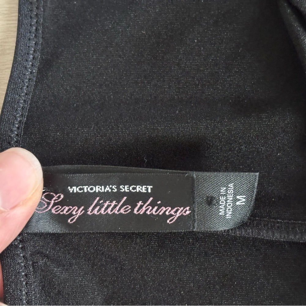 Vtg Victoria's Secret 06 Sexy Little Things Nylon Black Dress Slip Small Medium - Picture 4 of 6